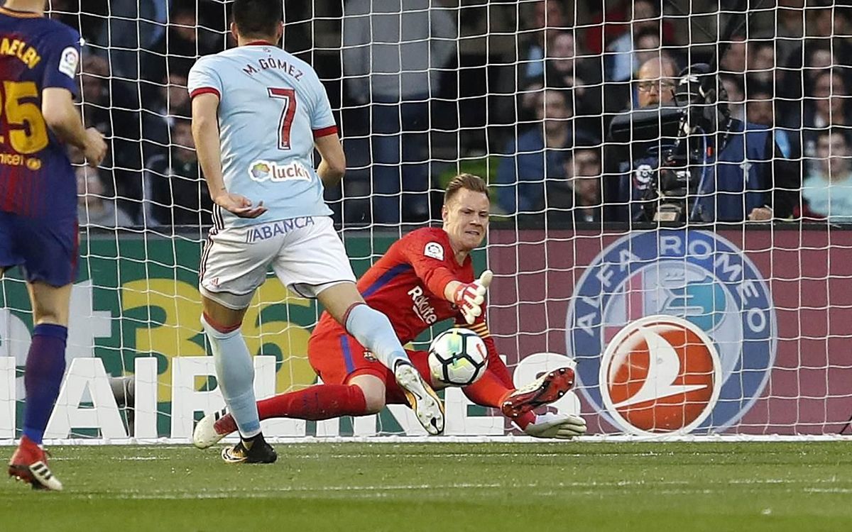 Una nova exhibició de Ter Stegen sota pals