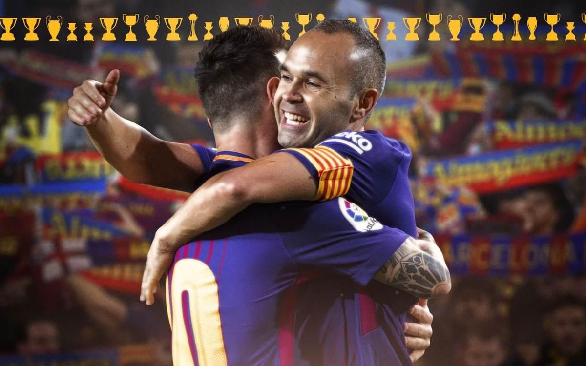 Leo Messi and Andrés Iniesta now have won 31 titles at FC Barcelona