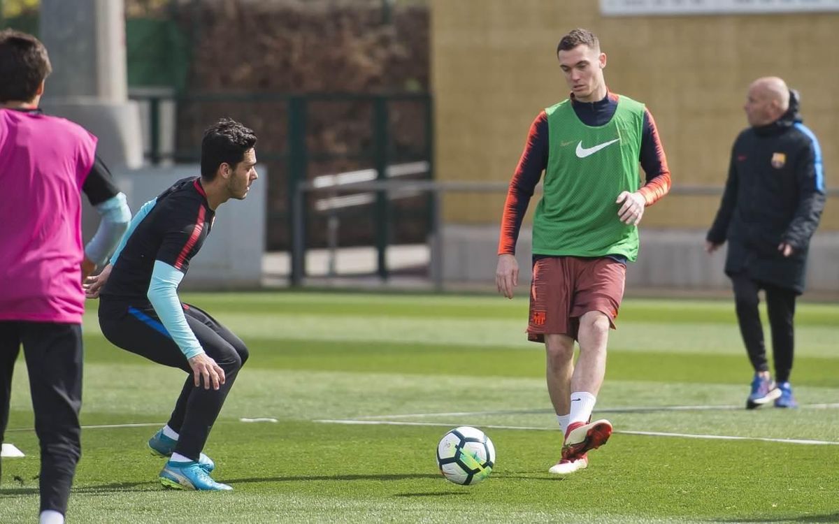 Entrenamiento conjunto con el Barça B