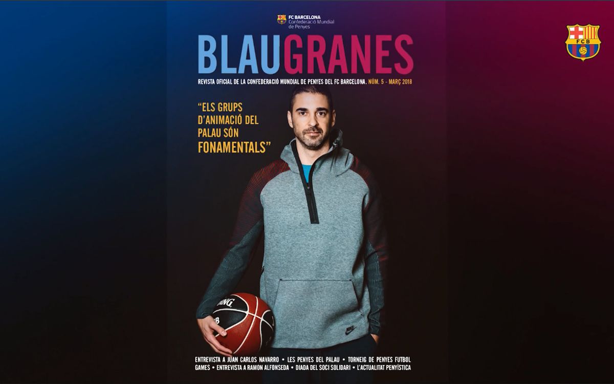 Juan Carlos Navarro, star in the front cover of Blaugranes magazine