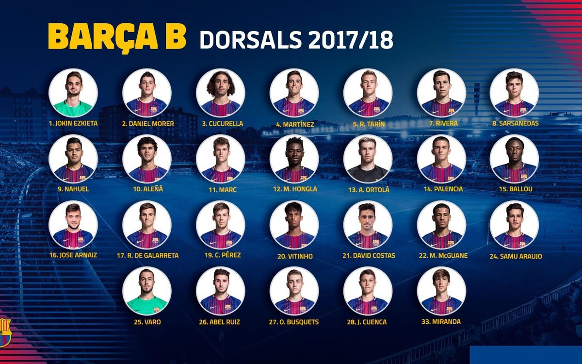 Coneix els dorsals definitius del Barça B