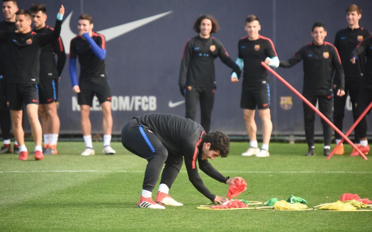 El juego del cubo de Rubik en el entrenamiento del Barça B