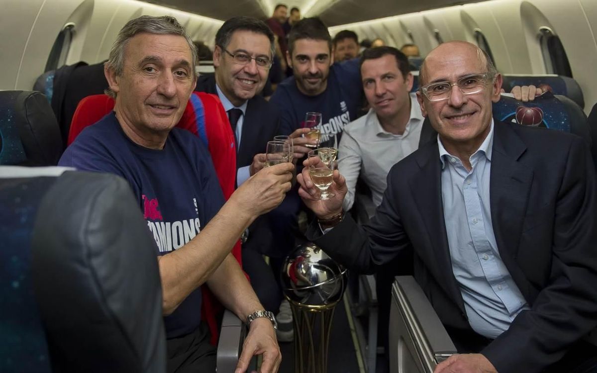 The Champions celebrate their Copa del Rey win