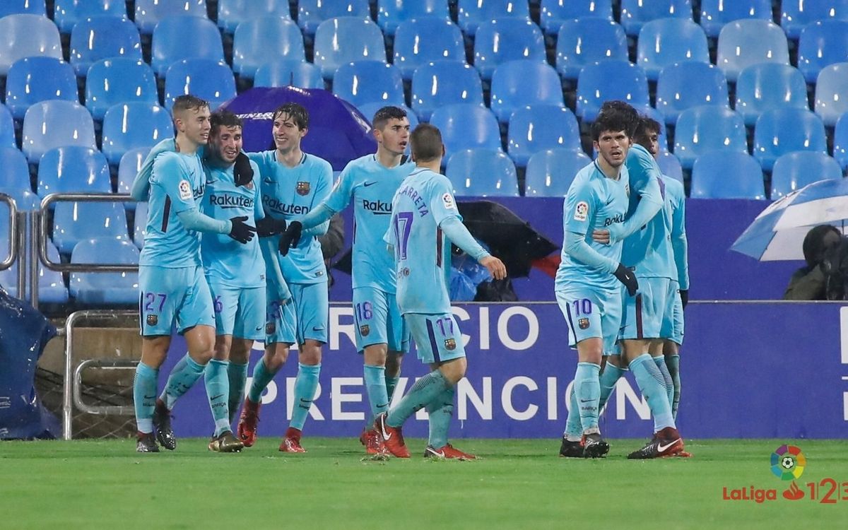 Real Zaragoza - Barça B: Empate bajo la lluvia para comenzar el año (1-1)