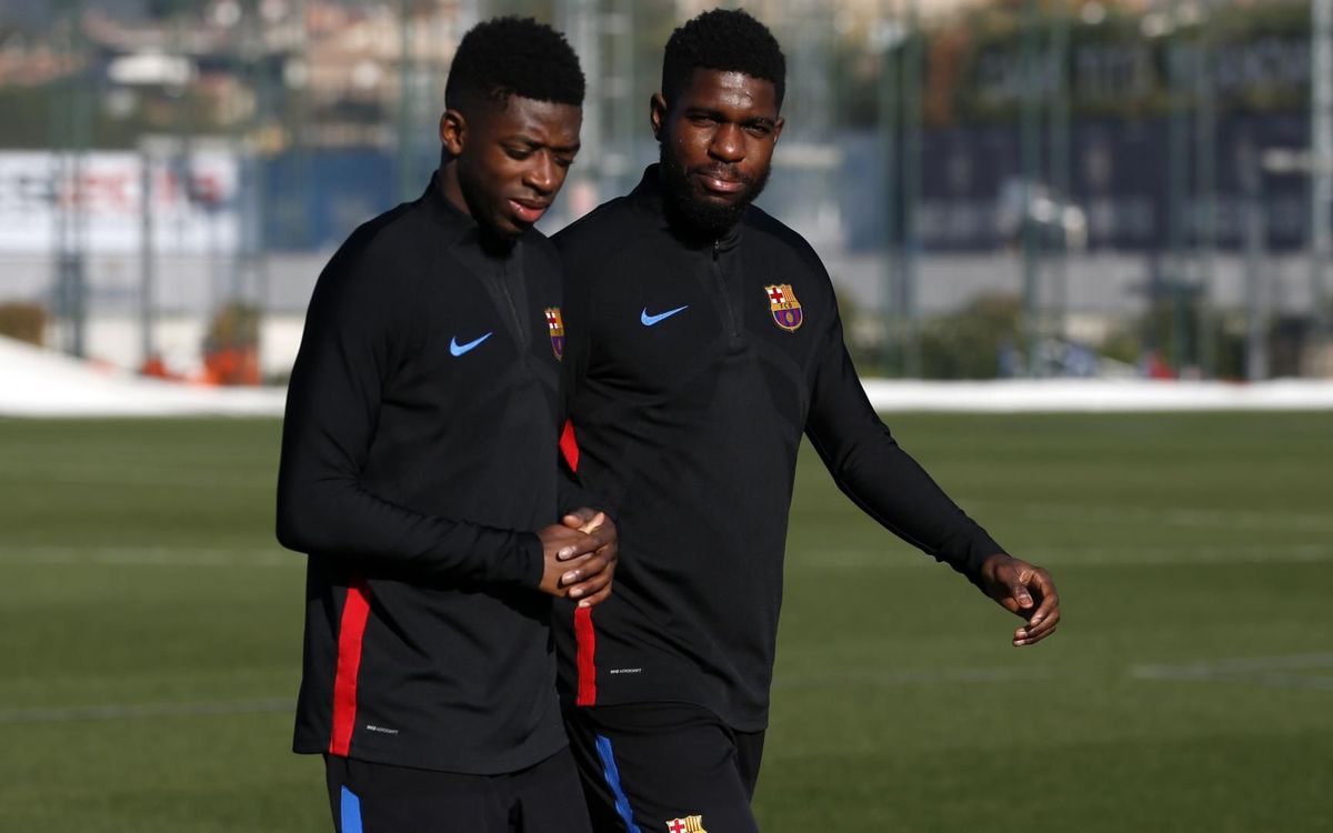 Umtiti réalise une partie de l'entraînement avec le groupe