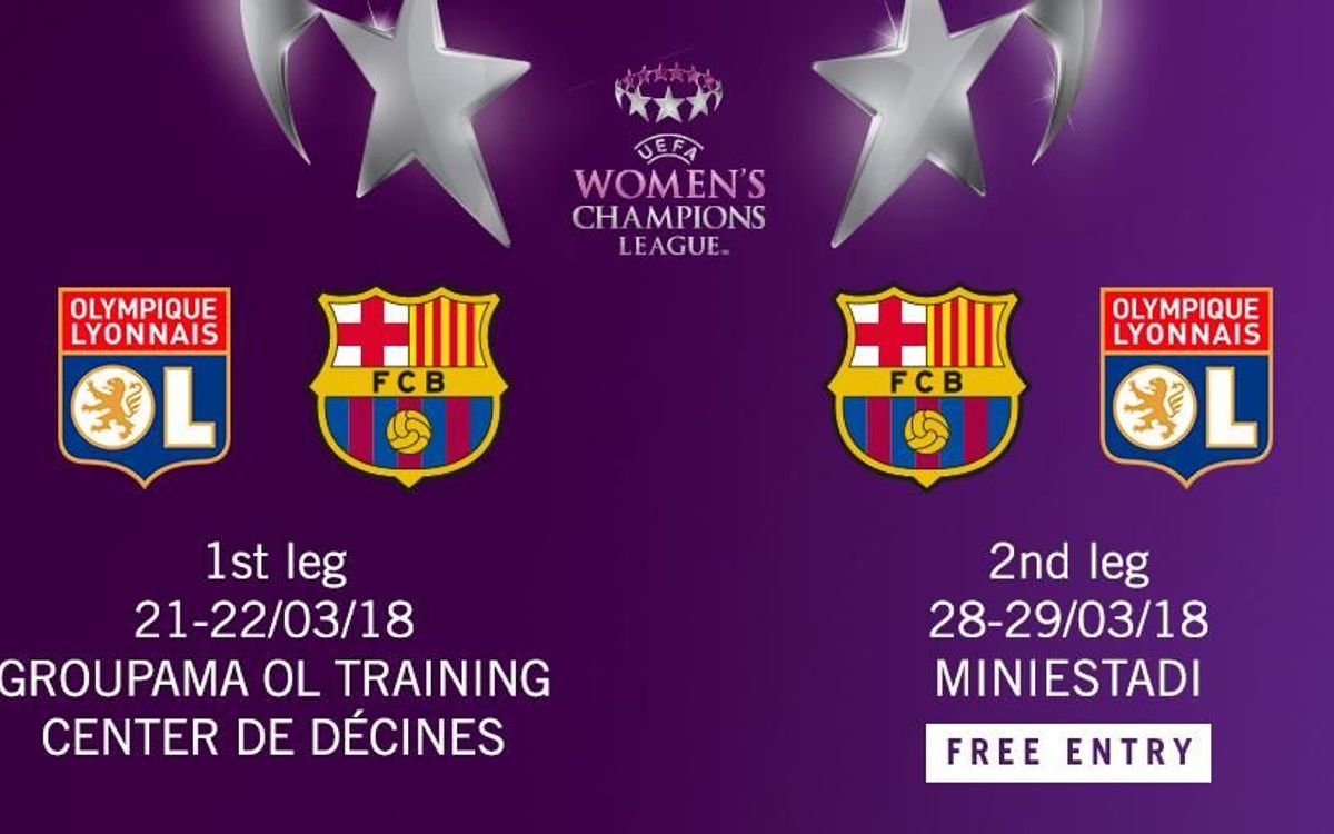 Olympique Lyonnais - FC Barcelone en quarts de finale de la Woman Champions League
