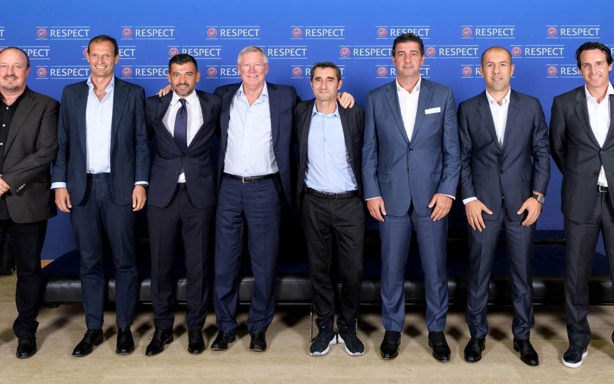 Ernesto Valverde, en el Foro de Técnicos de la UEFA