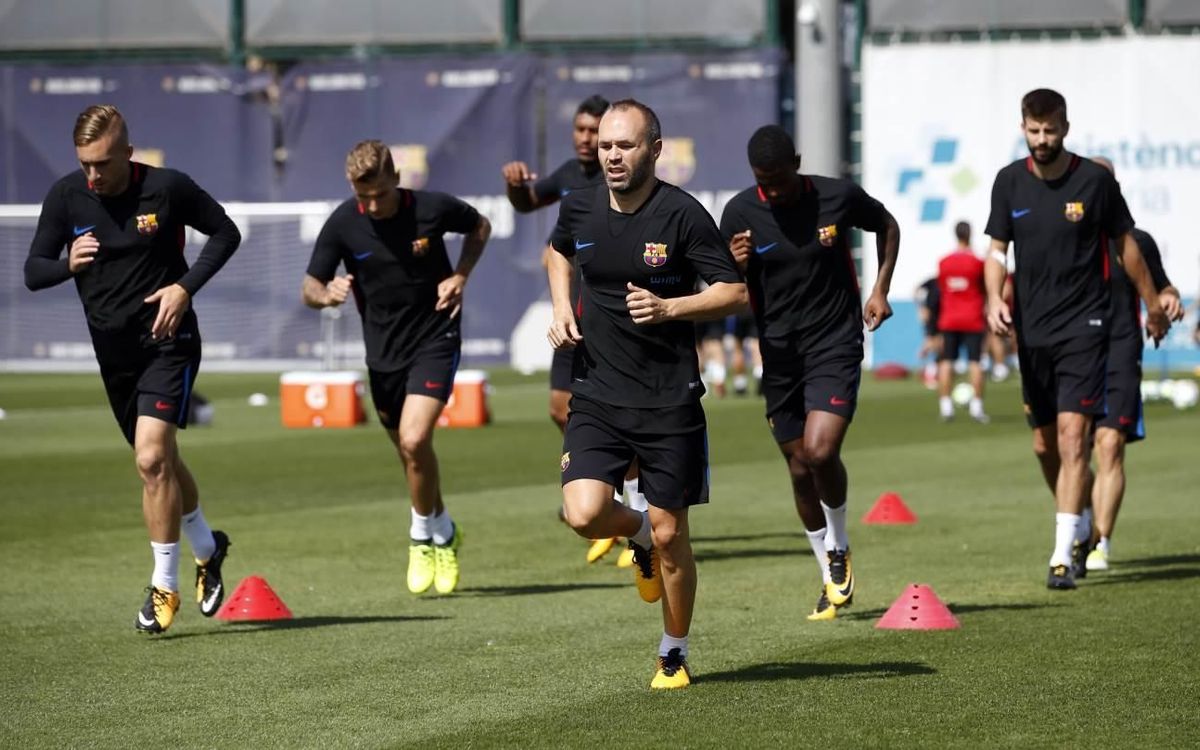 Entrenament de recuperació pensant en el Girona