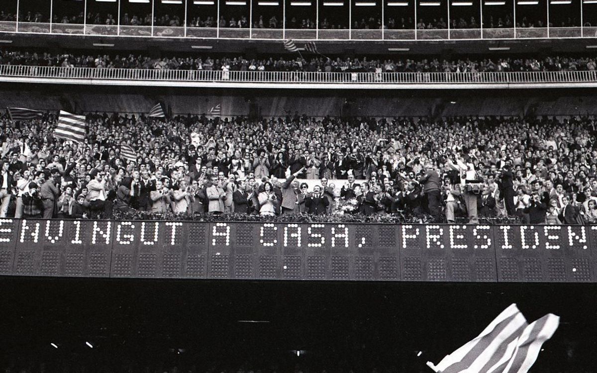 40 anys de l’homenatge a Josep Tarradellas al Camp Nou