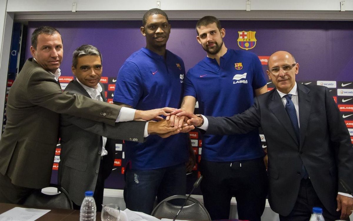 Doble presentació al Palau Blaugrana