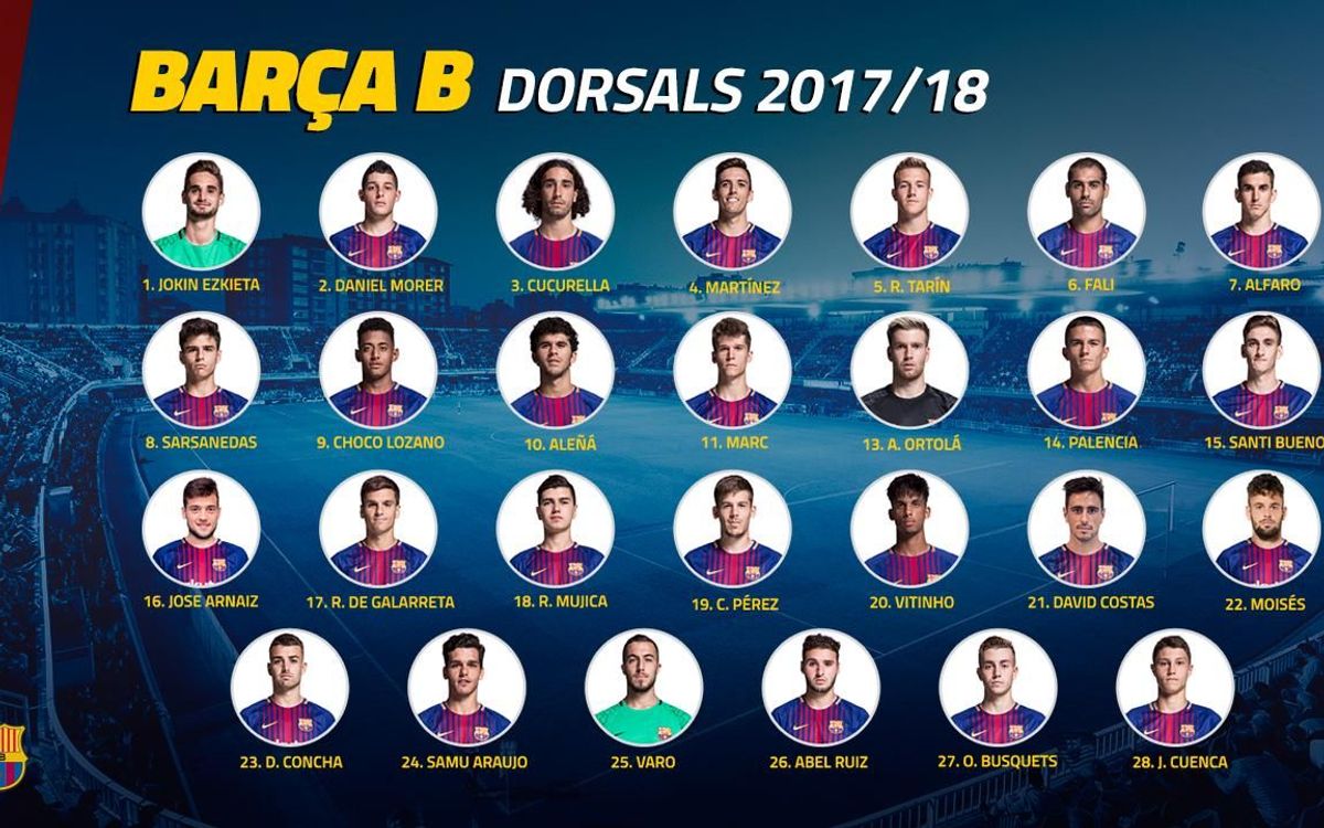 Els dorsals del Barça B, a punt