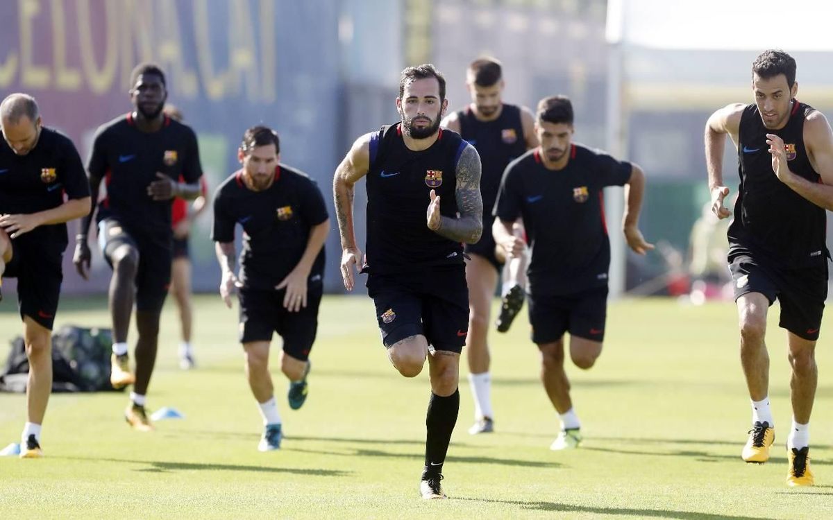 Sessió preparatòria amb els no convocats per al Nàstic-Barça