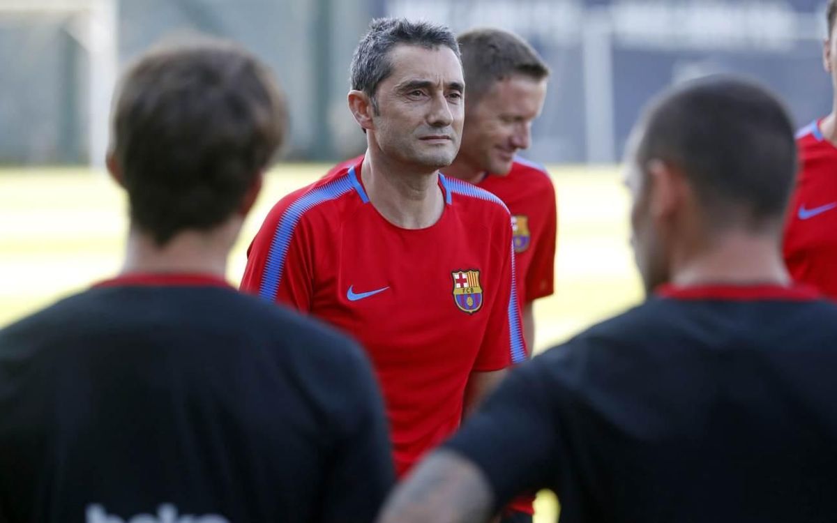 El primer entrenament de l’era Valverde