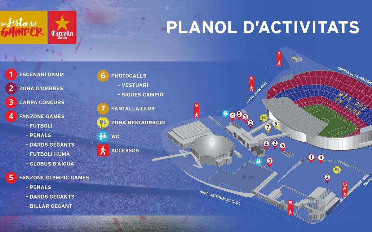 Festa familiar al Camp Nou amb motiu del Trofeu Joan Gamper