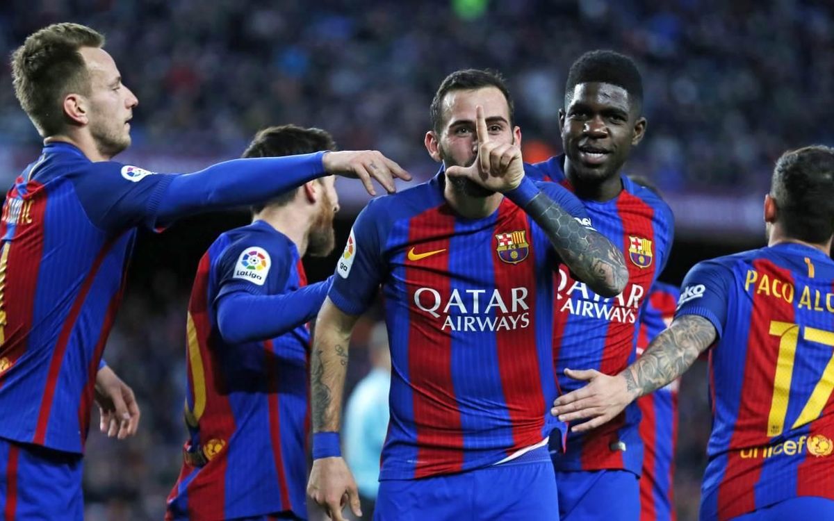 Gol d'Aleix Vidal, FC Barcelona - Las Palmas (Lliga)