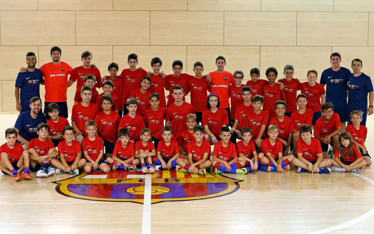 Marc Tolrà y Roger Serrano, en el FCBCamp de fútbol sala