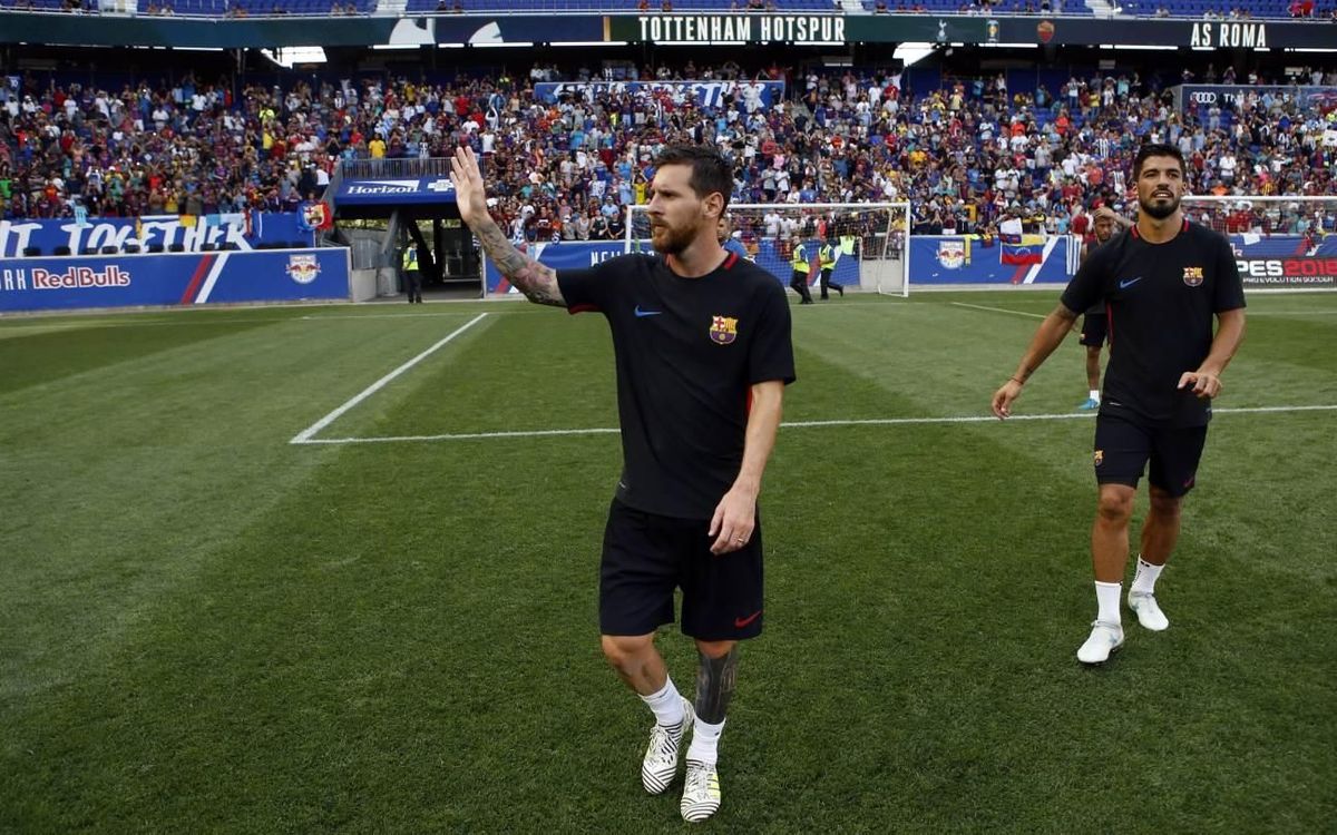 Bogeria pel Barça en l’entrenament al Red Bull Arena