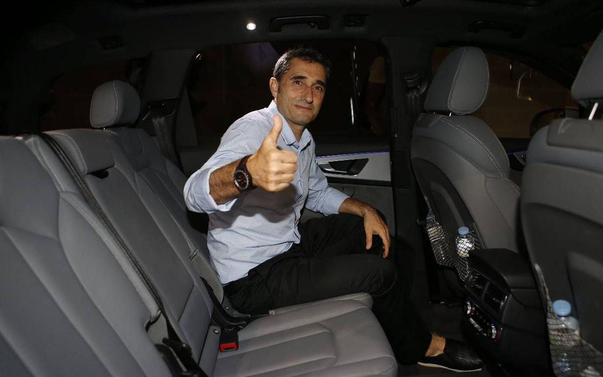 Amb Valverde, camí del Camp Nou