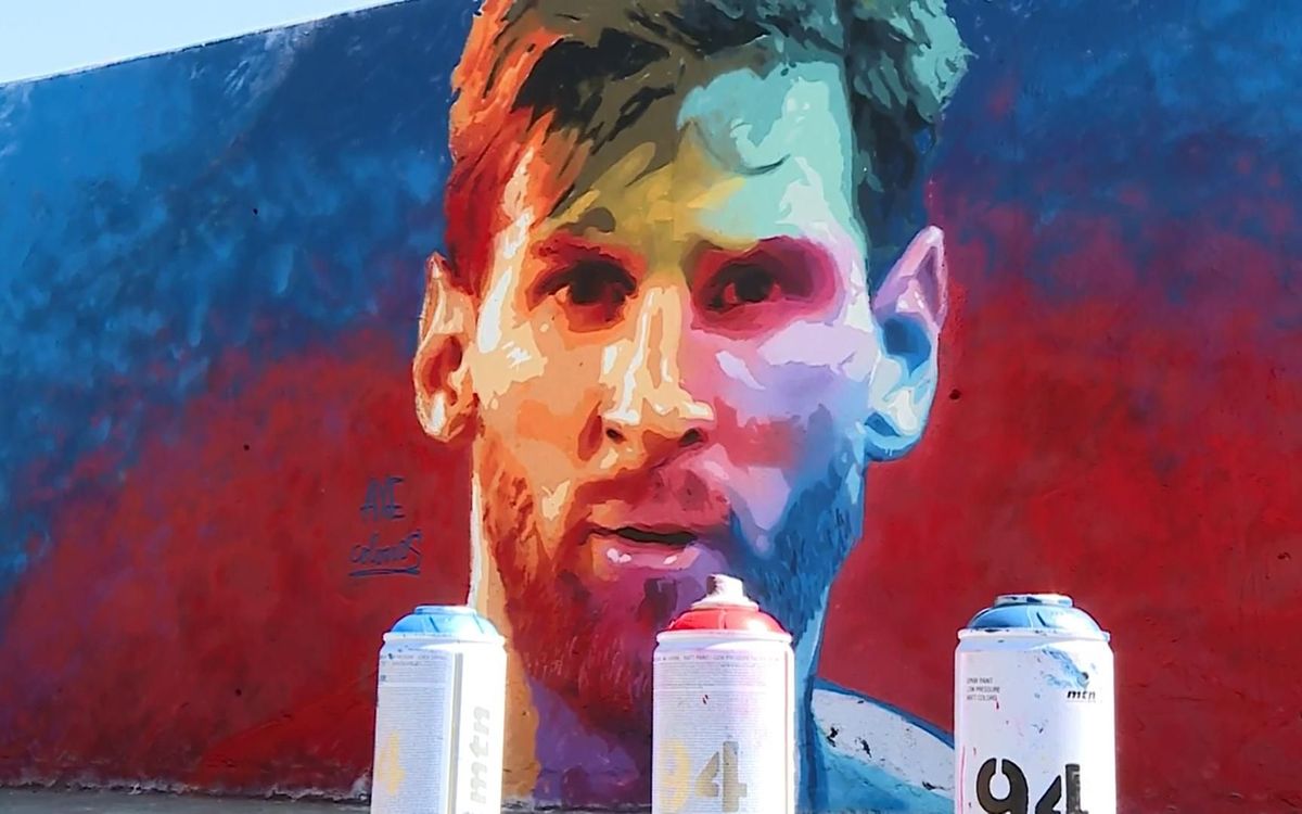 Vidéo - Le visage de Leo Messi représenté en graffiti dans les rues de Barcelone