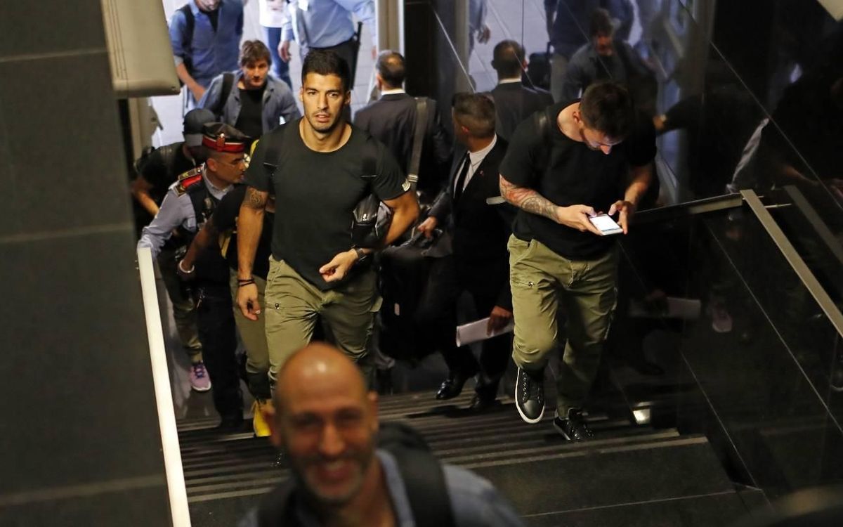 FC Barcelona arrive in Las Palmas