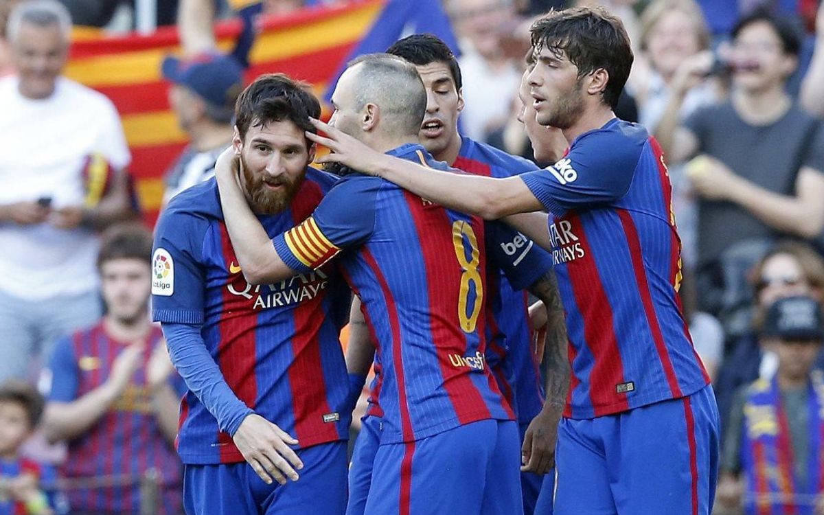 La gran jugada colectiva antes de un espectacular penalti de Messi