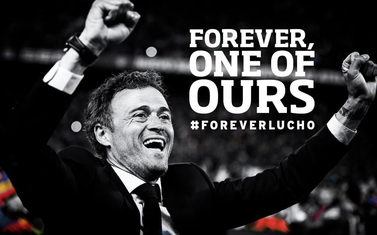 カンプ・ノウでルイス・エンリケの業績を顕彰