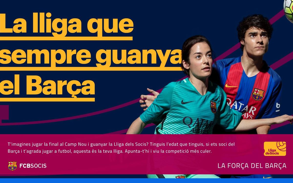 Vine a participar a la Lliga de futbol per als socis