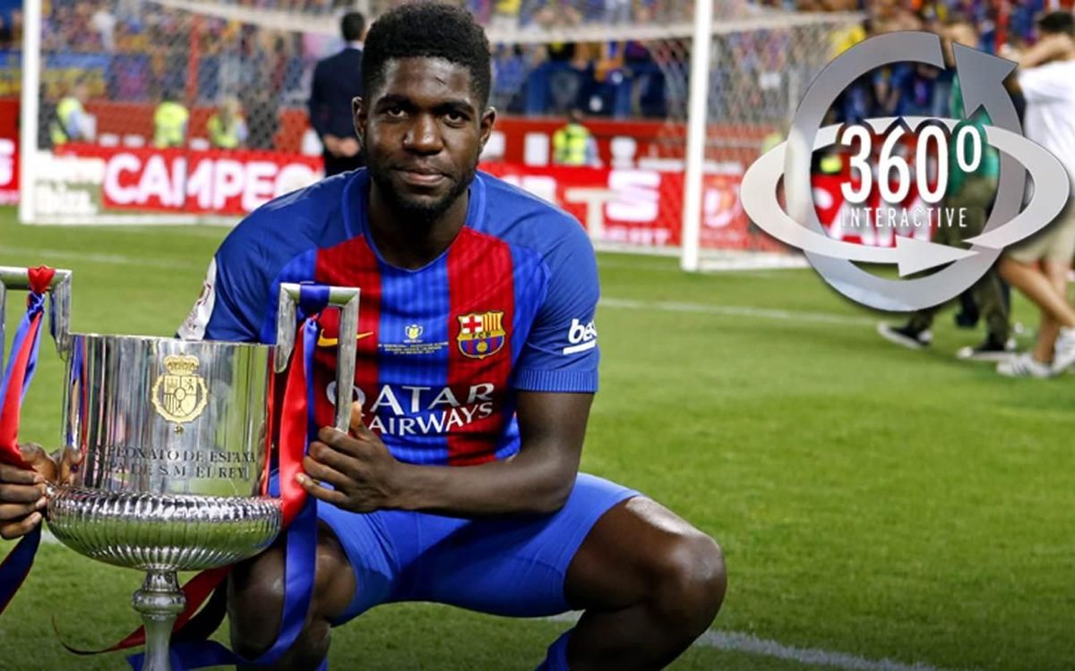 Samuel Umtiti's 360-degree video of the team celebrating Barça's Copa del Rey victory