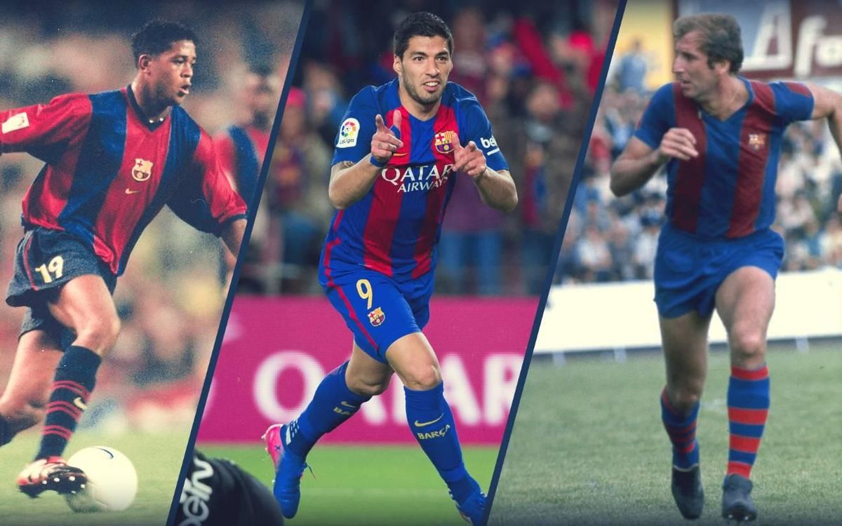 Luis Suárez approaching Stoichkov, Kluivert and Reixach goal hauls