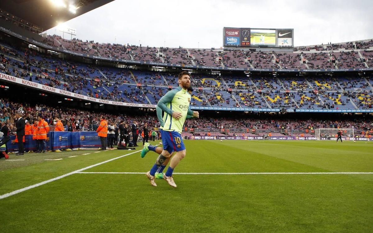 Así calienta el tridente antes de un partido