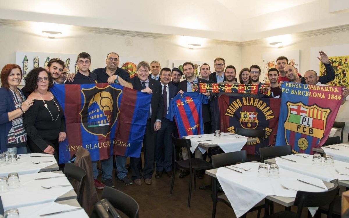 Sopar de Penyes Barcelonistes a Itàlia abans del duel contra la Juventus