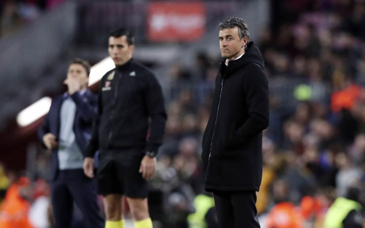 Así vivió Luis Enrique el partido contra el Sporting