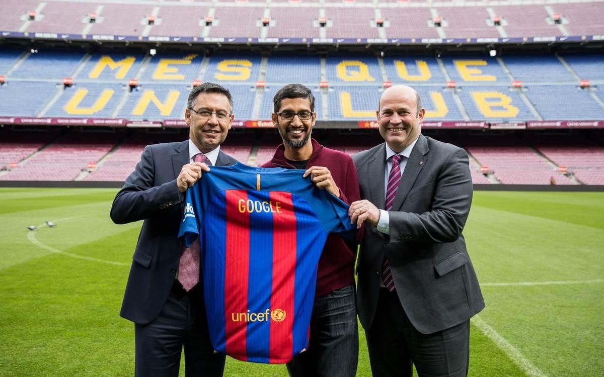 Visita del CEO de Google, Sundar Pichai, a las instalaciones del FC Barcelona
