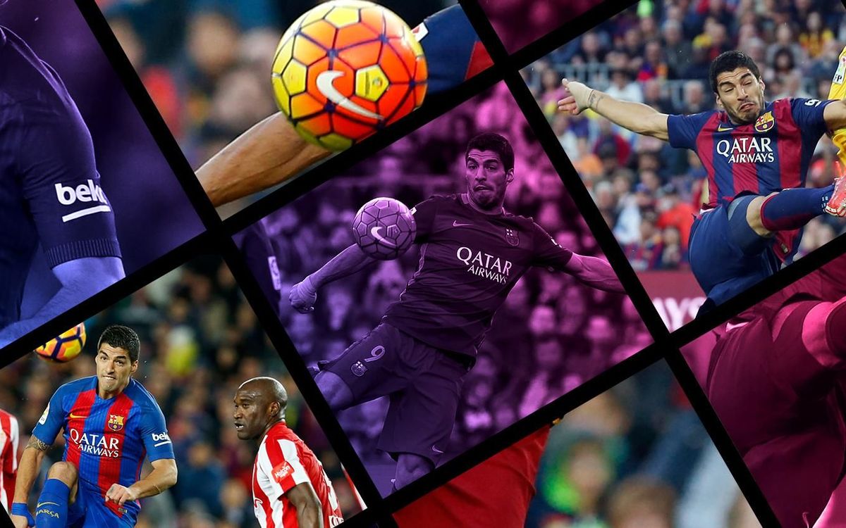 Luis Suarez, a specialist in scoring with a volley