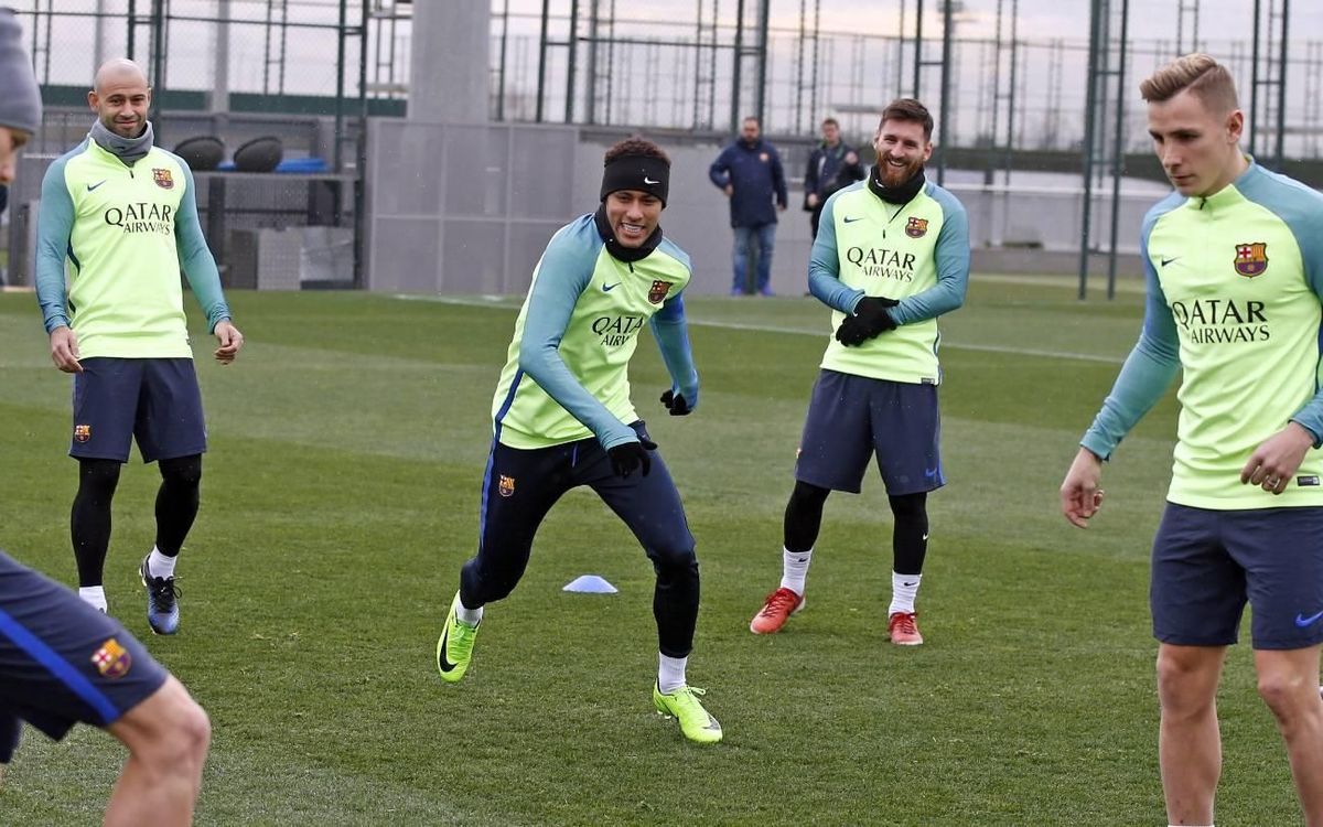 Primer entrenamiento de la semana para preparar la Copa