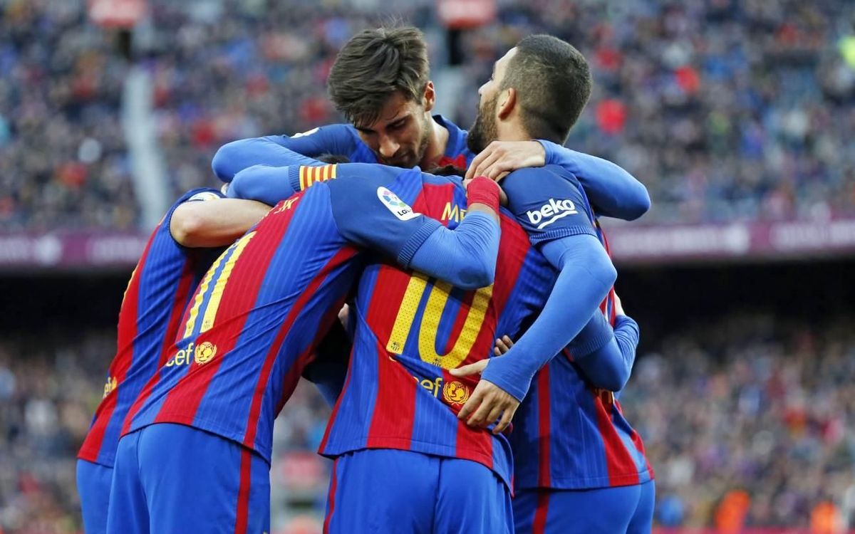 FC Barcelona have reached the 100 goal mark for the season