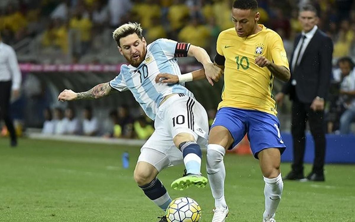 Messi and Neymar Jr will face each other in a friendly with Argentina and Brazil