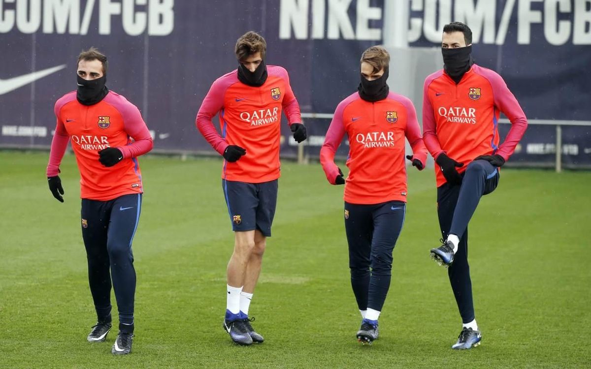 Último entrenamiento antes de la Copa del Rey