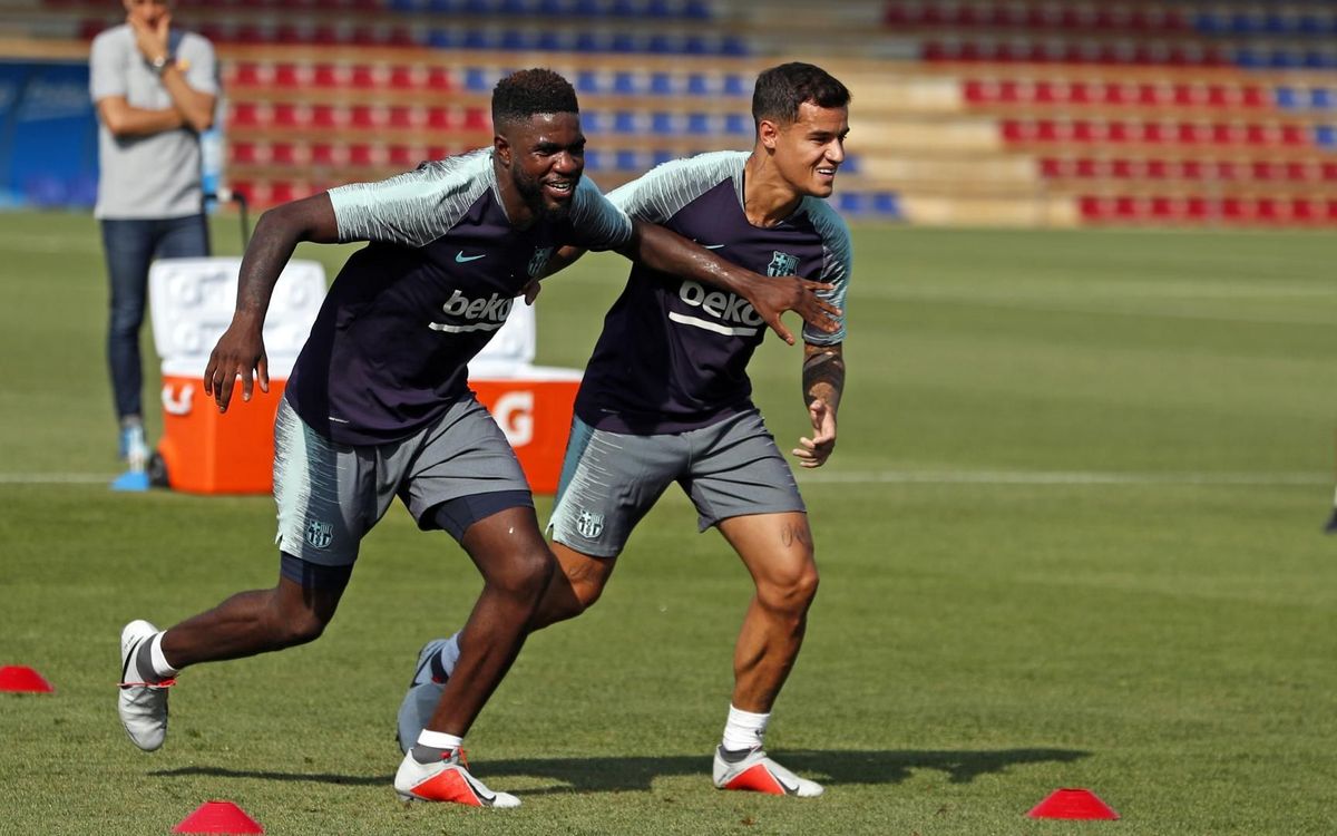 Primer entrenament del curs 2018/19 per a sis mundialistes blaugranes