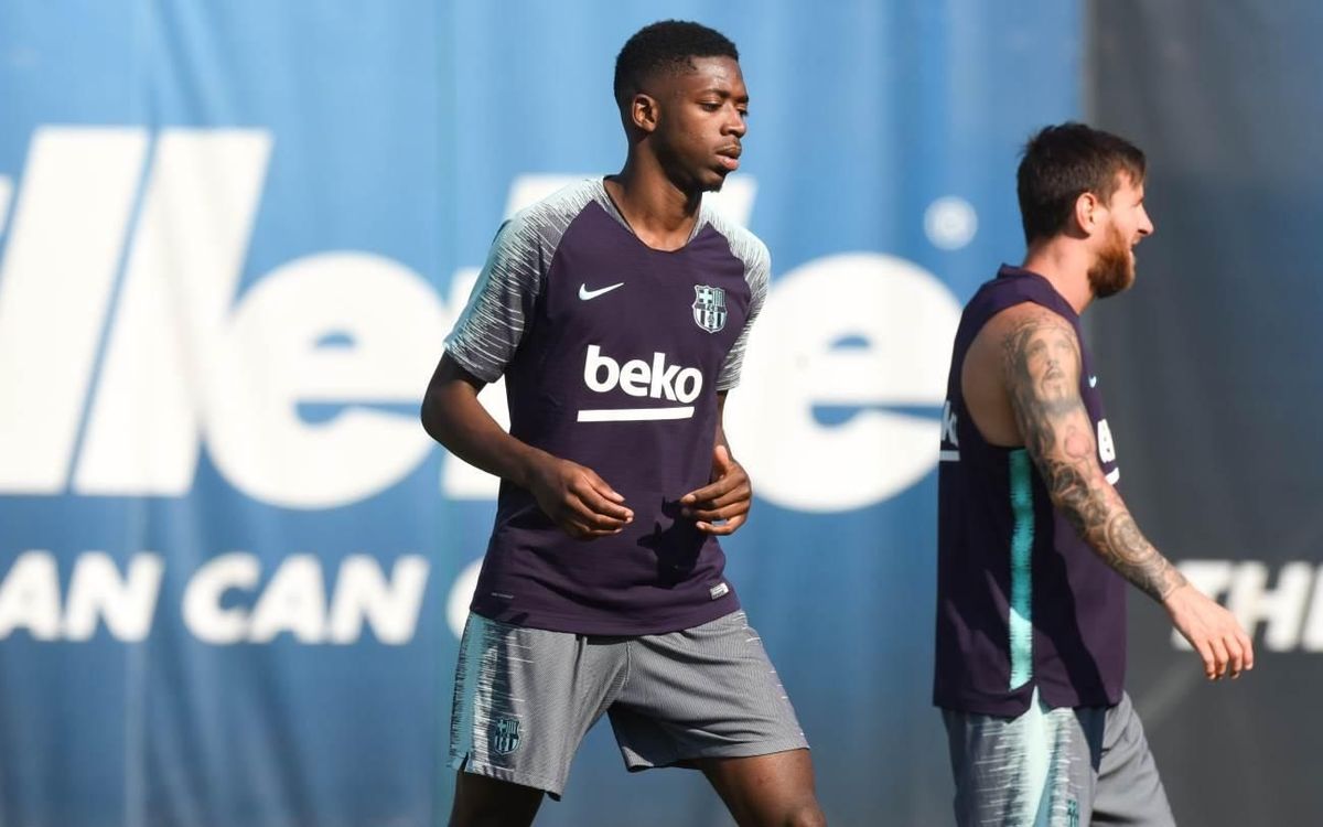 Dembélé, novedad en el entrenamiento