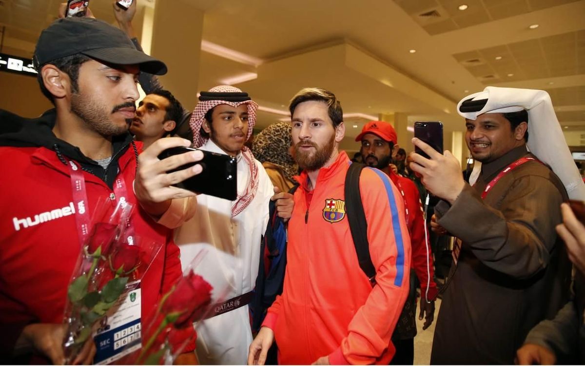 FC Barcelona arrive in Doha