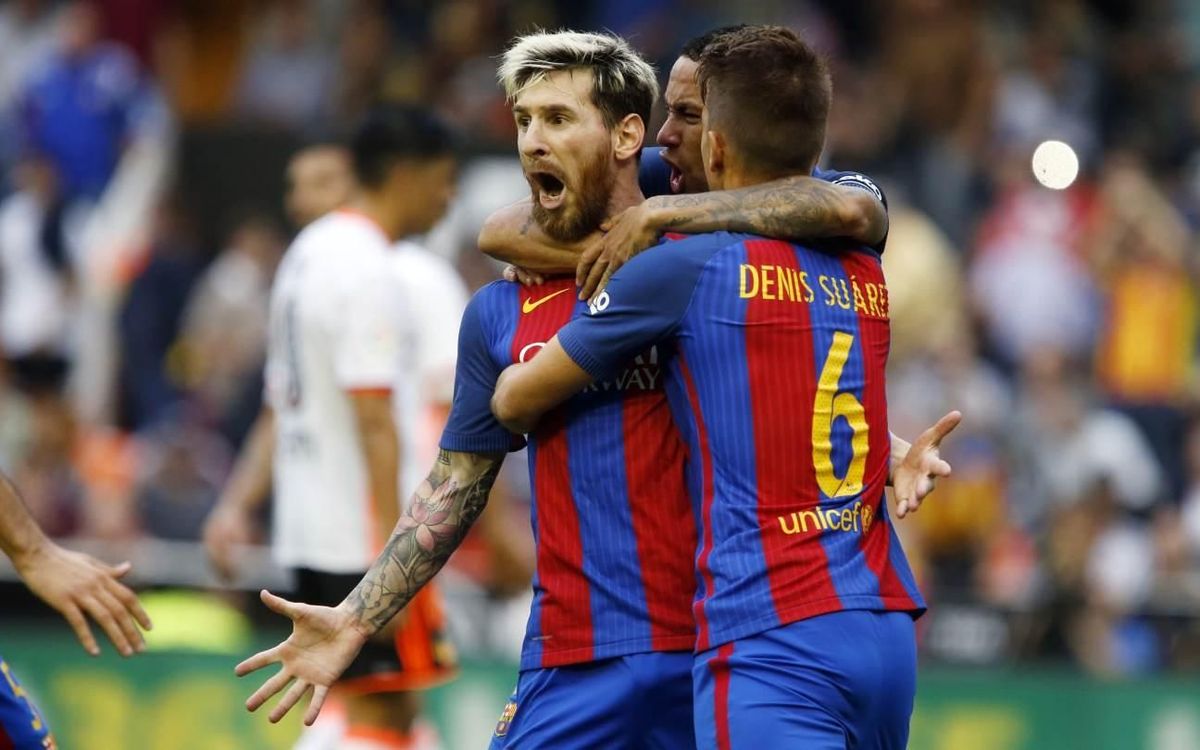 Valencia -FC Barcelona: Tridente de oro para conquistar Mestalla (2-3)