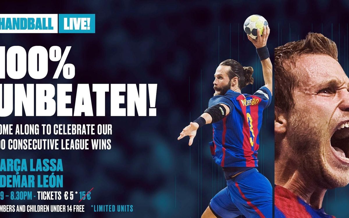 Come celebrate the FC Barcelona handball team's 100th consecutive league victory