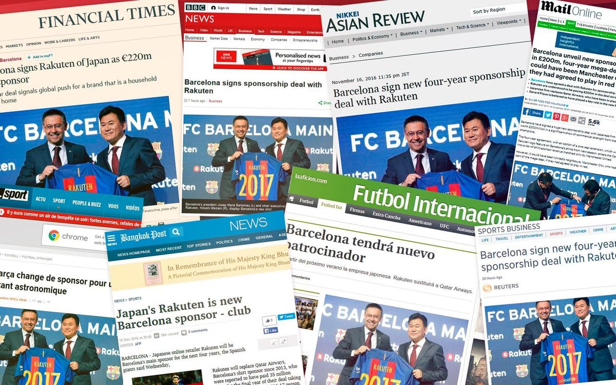 International press reacts to FC Barcelona's sponsorship deal with Rakuten