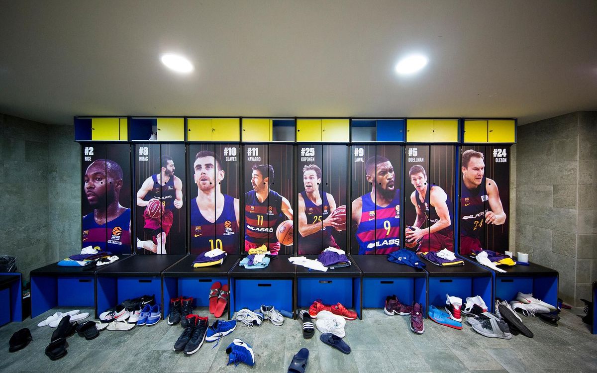 La nueva imagen de las taquillas del vestuario del Barça de baloncesto