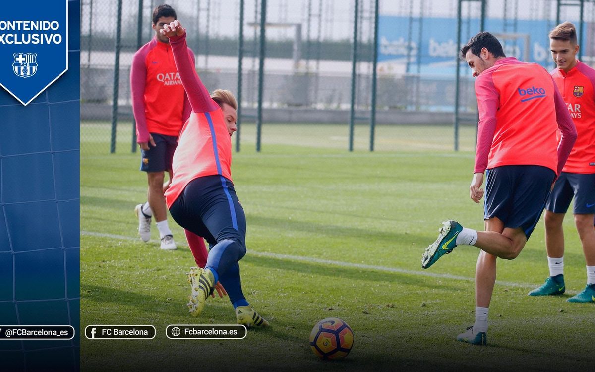 Tres rondos perfectos de los jugadores del FC Barcelona