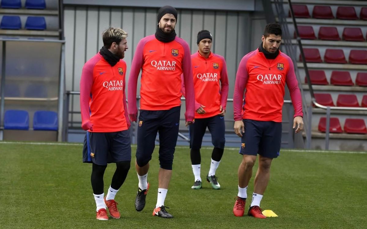 Última sesión previa al derbi contra el Espanyol