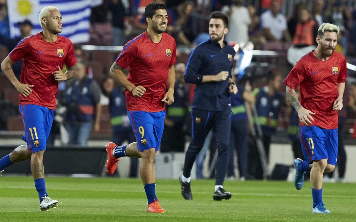 Així escalfa el trident del FC Barcelona