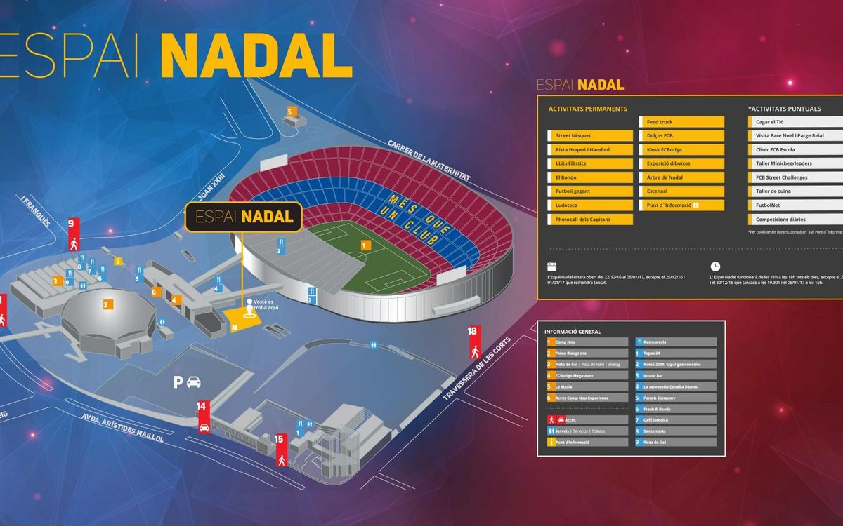 El Espai Nadal, del 21 de diciembre al 5 de enero en el Camp Nou