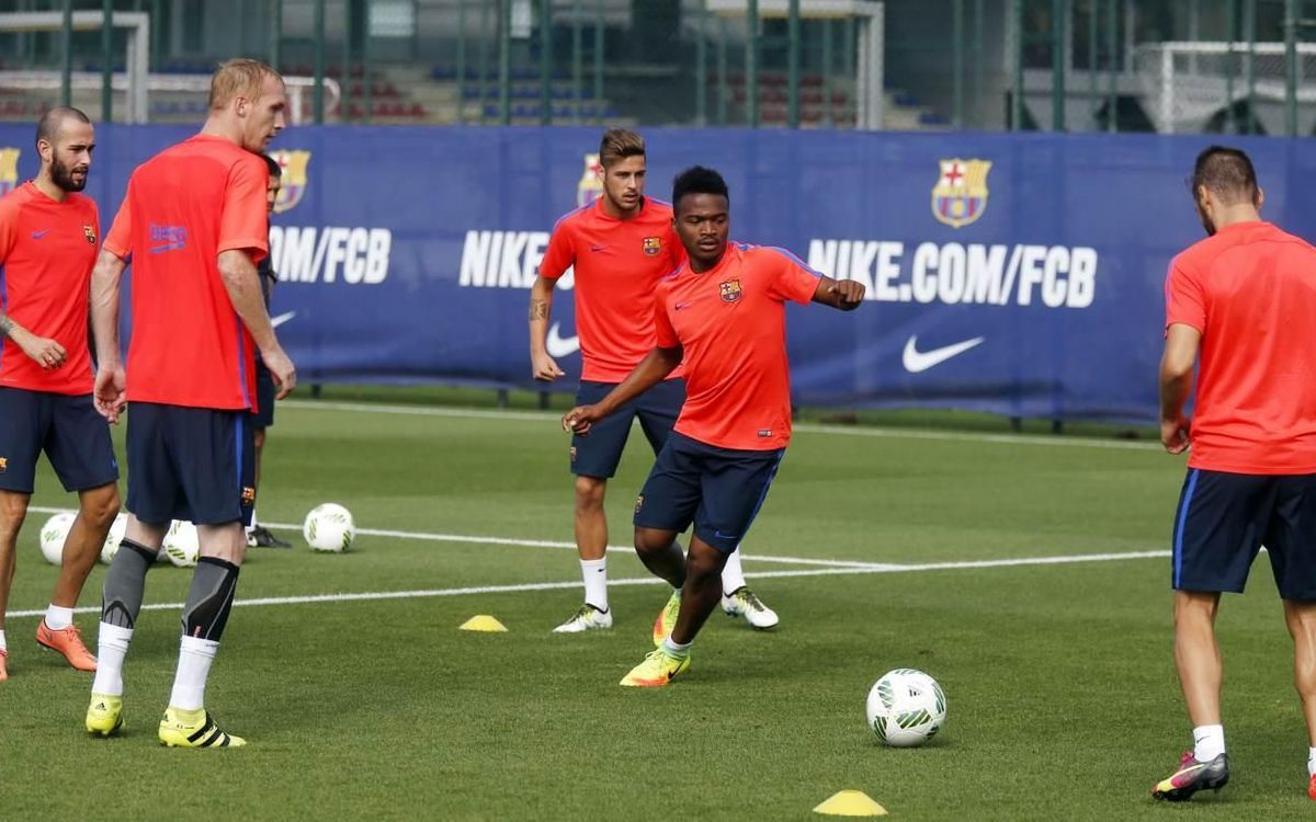 Sesión de entrenamiento conjunta con el Barça B